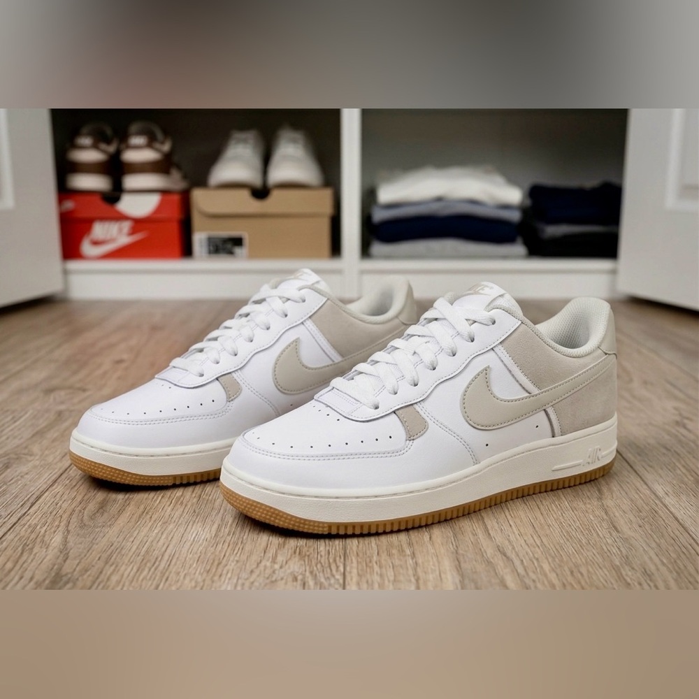 Nike Air Force 1 Low White/Grey Suede/Gum SoleSneakers Men's Sz10/Women's Sz11.5